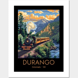 A Vintage Travel Illustration of the Durango and Silverton Narrow Gauge Railroad - Colorado - US Posters and Art